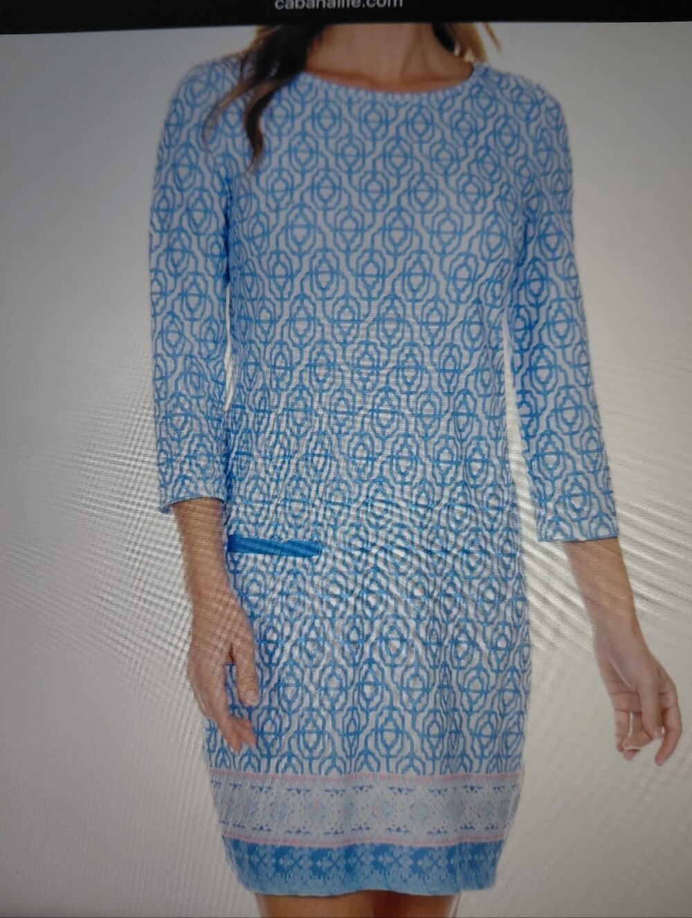 Cabana Life  Lake Como Shift Dress Size 2x Blue UPF 50+  Beach Resortwear